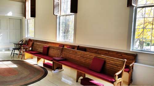 Quaker meeting room side