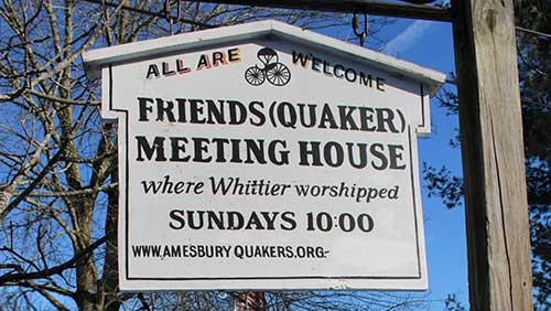 Amesbury Friends Meeting sign